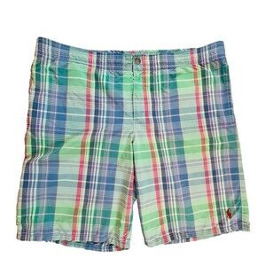 POLO Ralph Lauren Mens‎ XXL Plaid Board Shorts Drawstring Mesh Lined Pockets